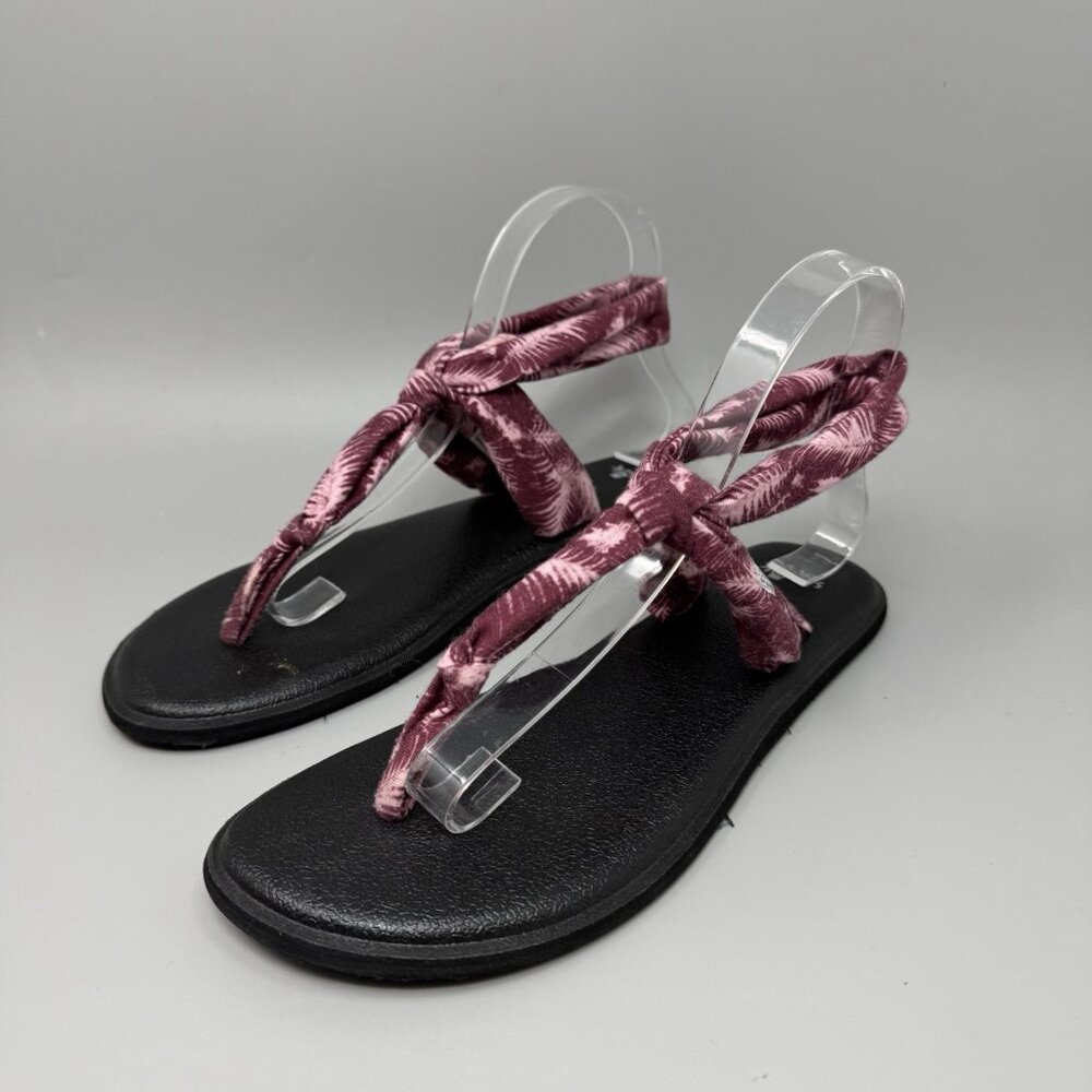 Sanuk Shoes Womens 8 Yoga Sling Ella Prints Slingback Flip Flops 1017884 Pink - Picture 3 of 8